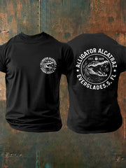 Men's Retro Alligator Alcatraz Funny Florida Everglades Dark Humor Tee gracestitchs