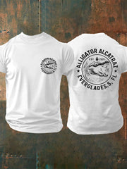 Men's Retro Alligator Alcatraz Funny Florida Everglades Dark Humor Tee gracestitchs