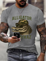 Men's Retro Alligator Alcatraz Funny Florida Everglades Dark Humor Tee gracestitchs