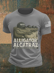 Men's Retro Alligator Alcatraz Funny Florida Everglades Dark Humor Tee gracestitchs