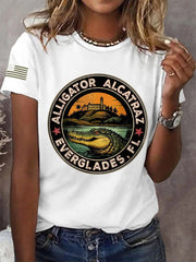 Women's Retro Alligator Alcatraz Funny Florida Everglades Dark Humor Tee gracestitchs