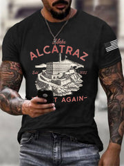 Men's Retro Make Alcatraz Great Again Funny Florida Everglades Dark Humor Tee gracestitchs