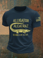 Men's Retro Alligator Alcatraz Funny Florida Everglades Dark Humor Tee gracestitchs