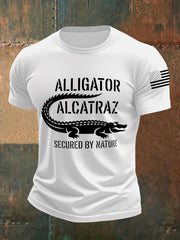 Men's Retro Alligator Alcatraz Funny Florida Everglades Dark Humor Tee gracestitchs