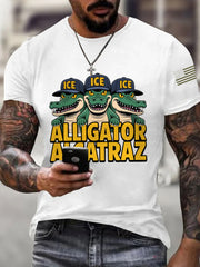 Men's Retro Alligator Alcatraz Funny Florida Everglades Dark Humor Tee gracestitchs