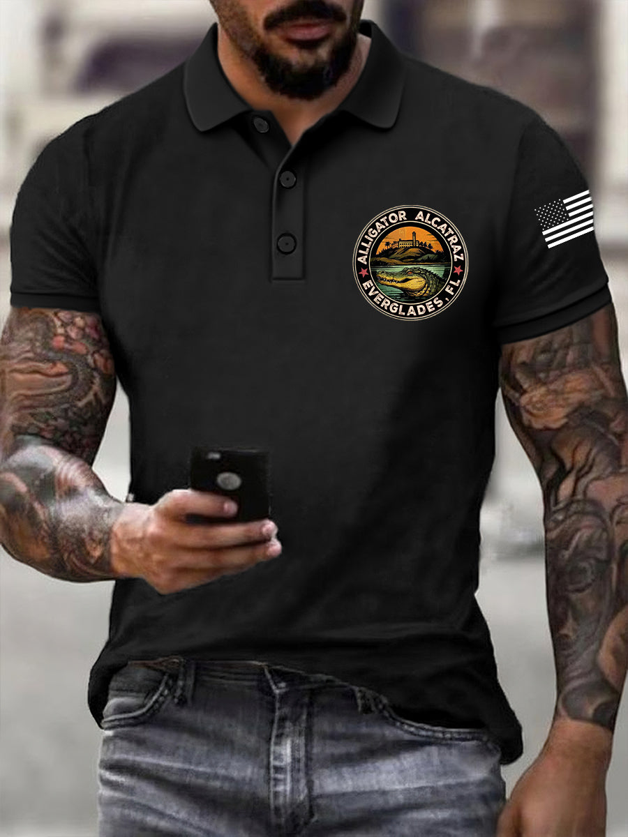 Men's Retro Alligator Alcatraz Funny Florida Everglades Dark Humor Top gracestitchs