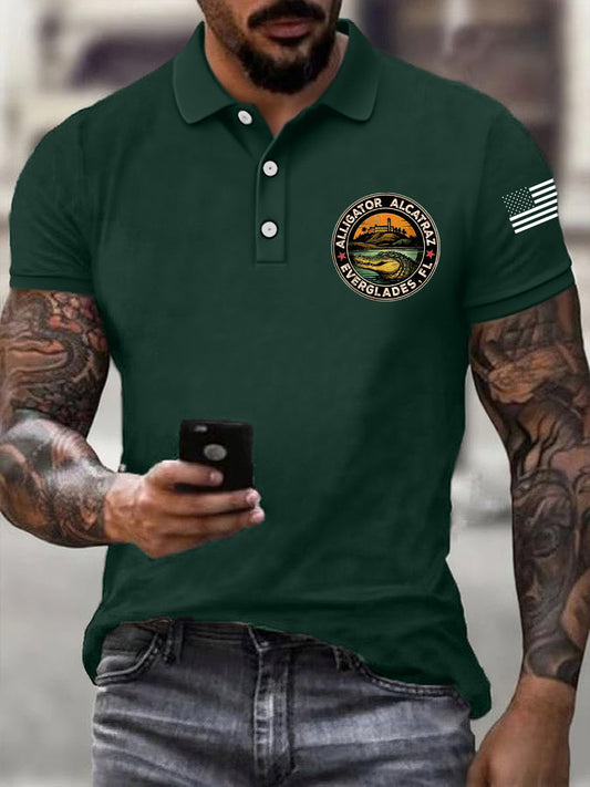 Men's Retro Alligator Alcatraz Funny Florida Everglades Dark Humor Top gracestitchs