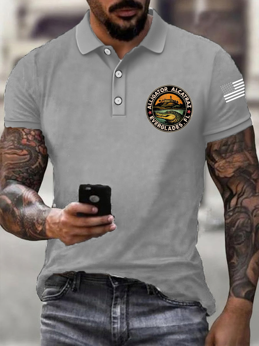 Men's Retro Alligator Alcatraz Funny Florida Everglades Dark Humor Top gracestitchs