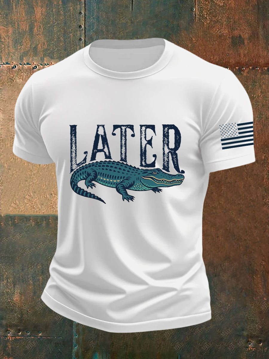 Men's Retro Alligator Alcatraz Funny Florida Everglades Dark Humor Short Sleeve Tee gracestitchs