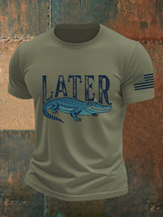 Men's Retro Alligator Alcatraz Funny Florida Everglades Dark Humor Short Sleeve Tee gracestitchs