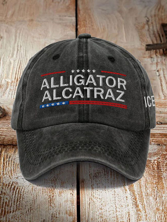 Unisex Retro Alligator Alcatraz Funny Florida Everglades Dark Humor Hat gracestitchs
