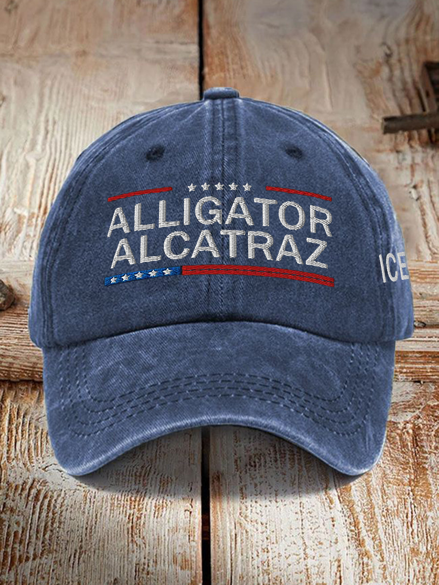 Unisex Retro Alligator Alcatraz Funny Florida Everglades Dark Humor Hat gracestitchs