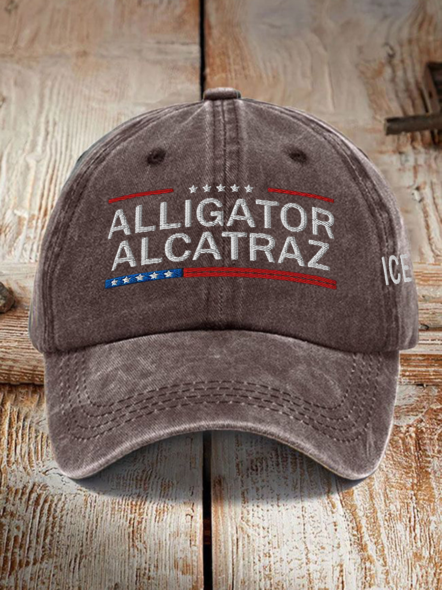 Unisex Retro Alligator Alcatraz Funny Florida Everglades Dark Humor Hat gracestitchs
