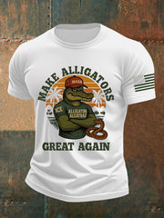 Men's Retro Alligator Alcatraz Funny Florida Everglades Dark Humor Short Sleeve Tee gracestitchs