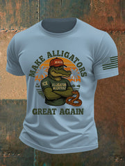 Men's Retro Alligator Alcatraz Funny Florida Everglades Dark Humor Short Sleeve Tee gracestitchs