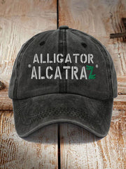 Unisex Retro Alligator Alcatraz Funny Florida Everglades Dark Humor Hat gracestitchs