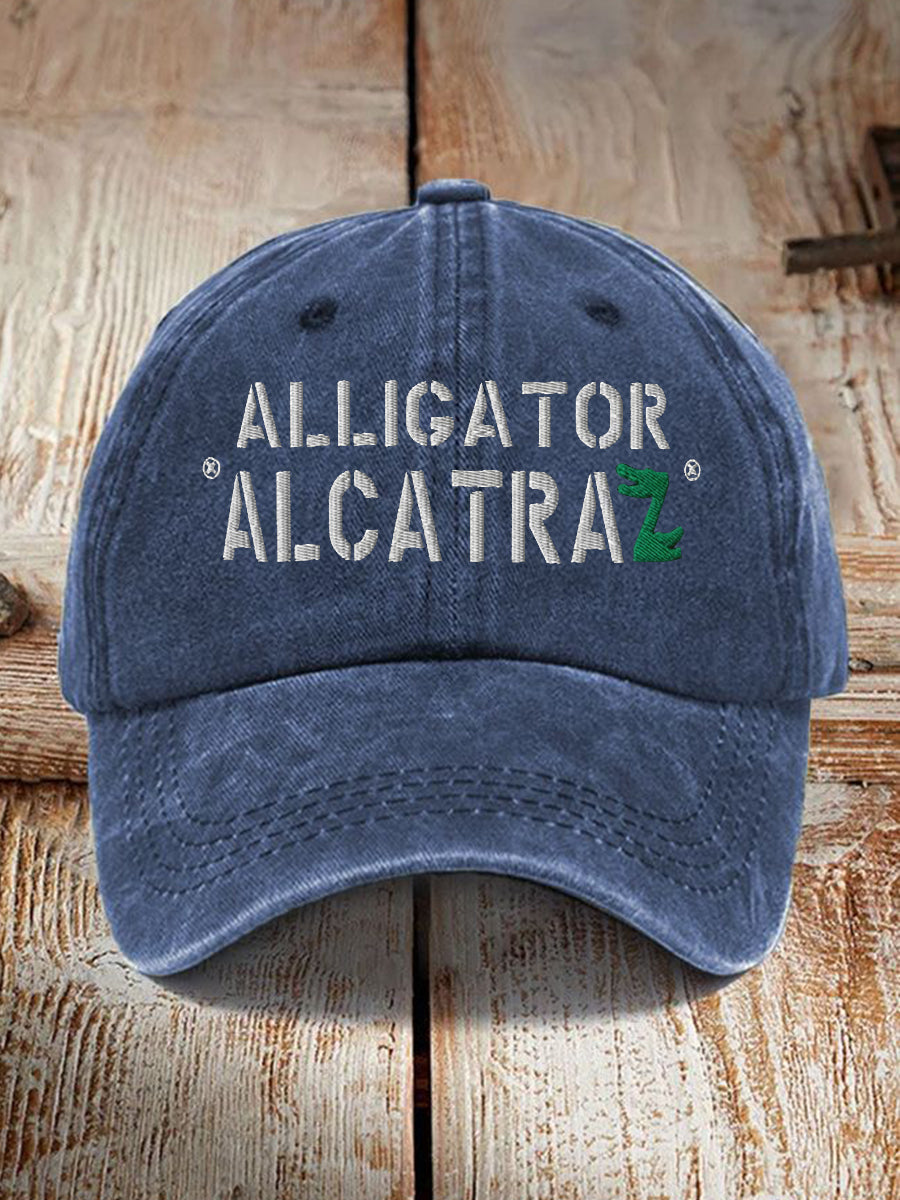 Unisex Retro Alligator Alcatraz Funny Florida Everglades Dark Humor Hat gracestitchs