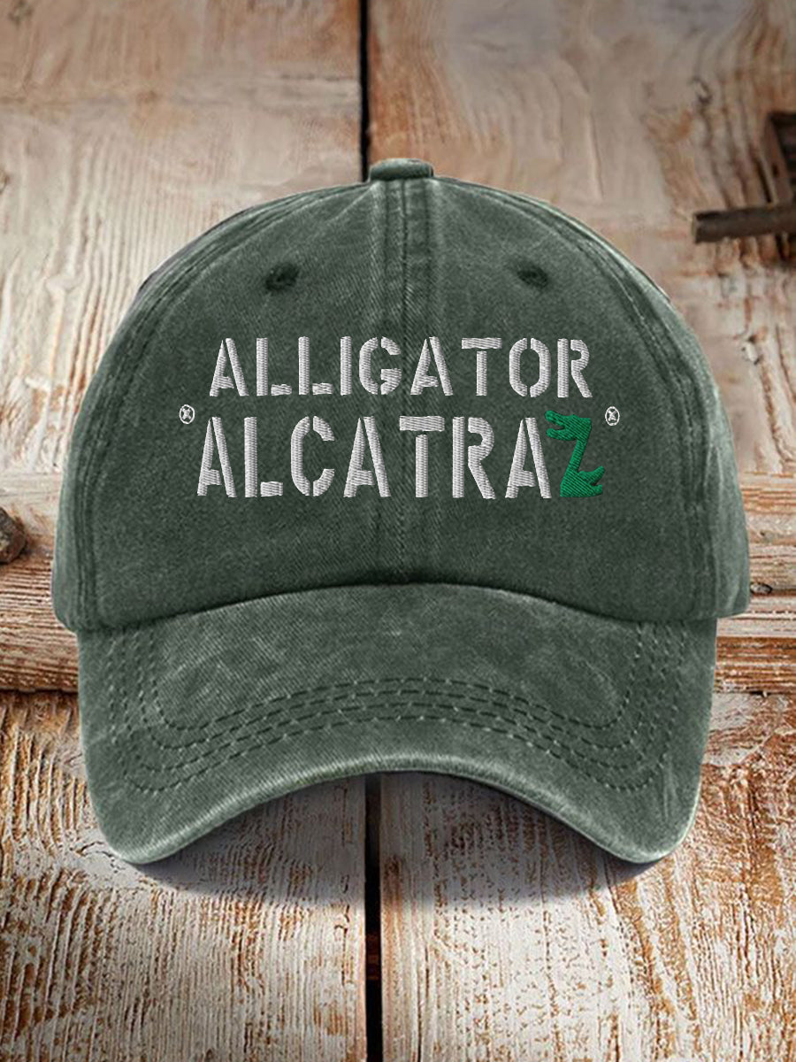 Unisex Retro Alligator Alcatraz Funny Florida Everglades Dark Humor Hat gracestitchs