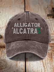 Unisex Retro Alligator Alcatraz Funny Florida Everglades Dark Humor Hat gracestitchs