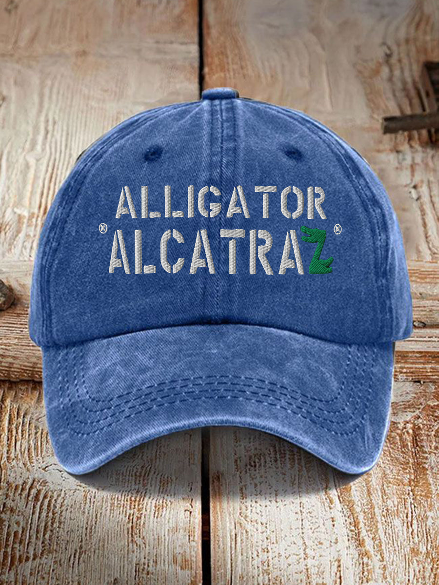 Unisex Retro Alligator Alcatraz Funny Florida Everglades Dark Humor Hat gracestitchs