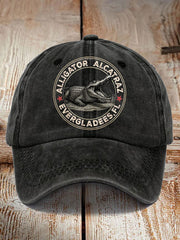 Unisex Retro Alligator Alcatraz Funny Florida Everglades Dark Humor Hat gracestitchs