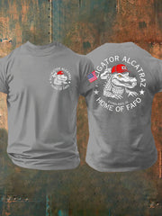 Men's Alligator Alcatraz Funny Florida Everglades Dark Humor Printed T-shirt gracestitchs