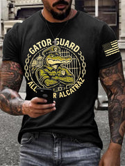 Men's Alligator Alcatraz Funny Florida Everglades Dark Humor Printed T-shirt gracestitchs