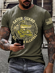 Men's Alligator Alcatraz Funny Florida Everglades Dark Humor Printed T-shirt gracestitchs