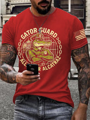 Men's Alligator Alcatraz Funny Florida Everglades Dark Humor Printed T-shirt gracestitchs