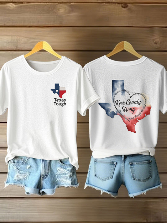 Women's Texas Strong Printed Thort-Sleeved T-shirt gracestitchs