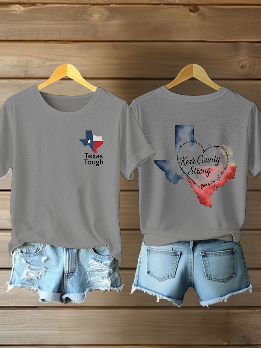 Women's Texas Strong Printed Thort-Sleeved T-shirt gracestitchs