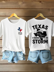 Women's Texas Strong Printed Thort-Sleeved T-shirt gracestitchs