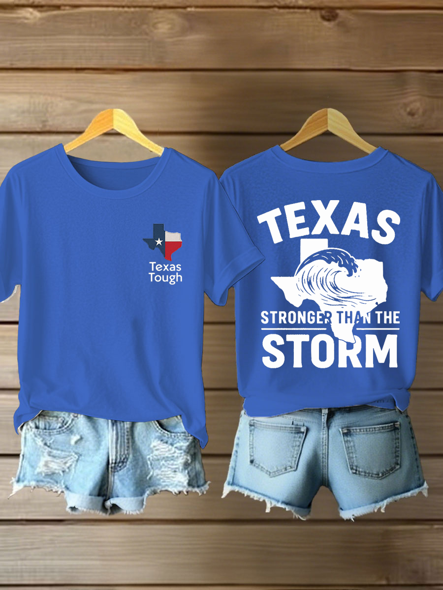 Women's Texas Strong Printed Thort-Sleeved T-shirt gracestitchs