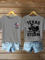 Women's Texas Strong Printed Thort-Sleeved T-shirt gracestitchs