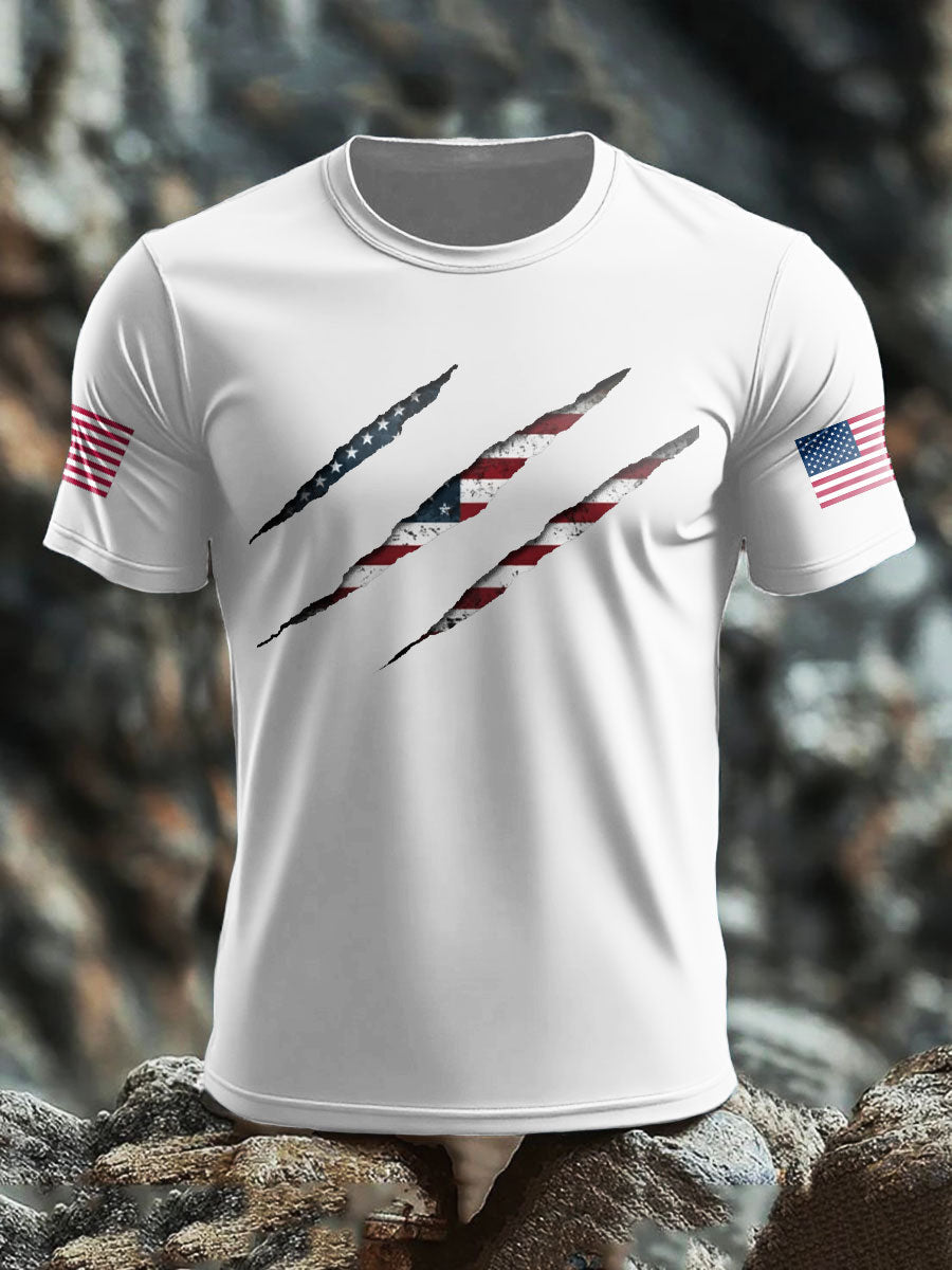Men's American Flag Printed T-shirt gracestitchs