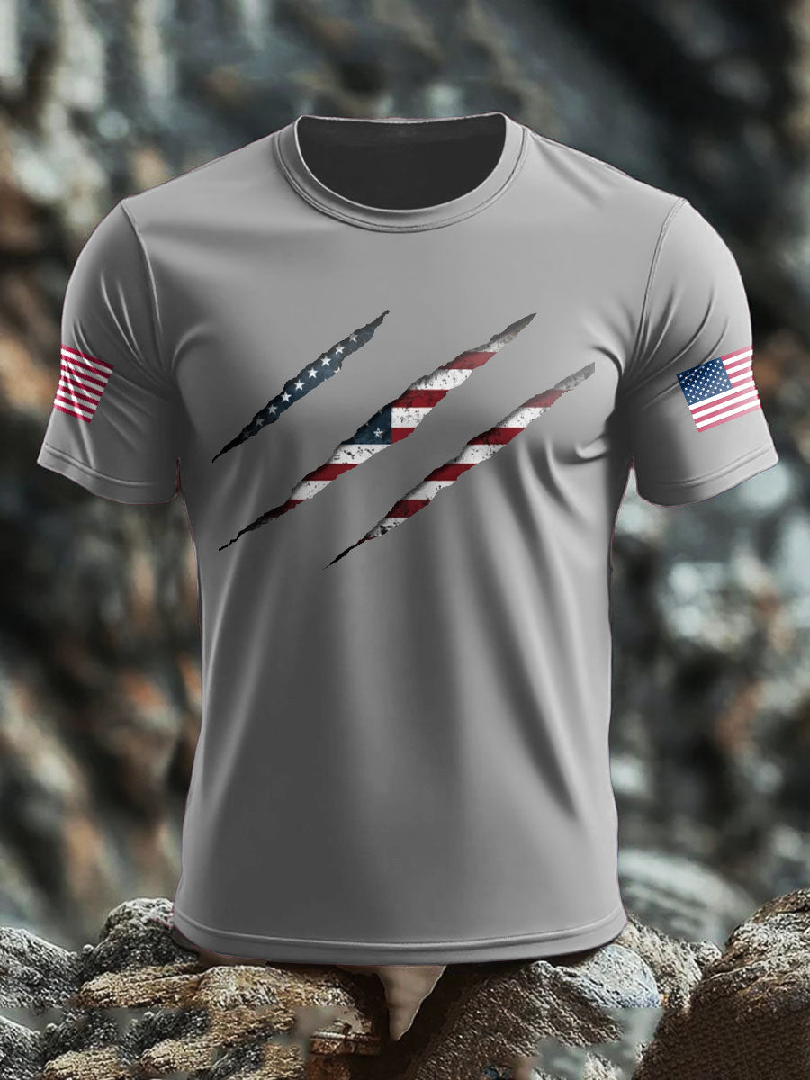 Men's American Flag Printed T-shirt gracestitchs
