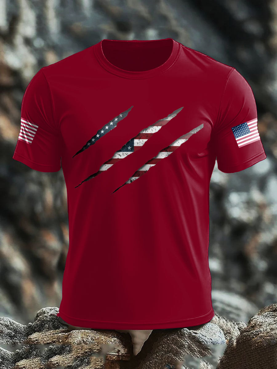 Men's American Flag Printed T-shirt gracestitchs