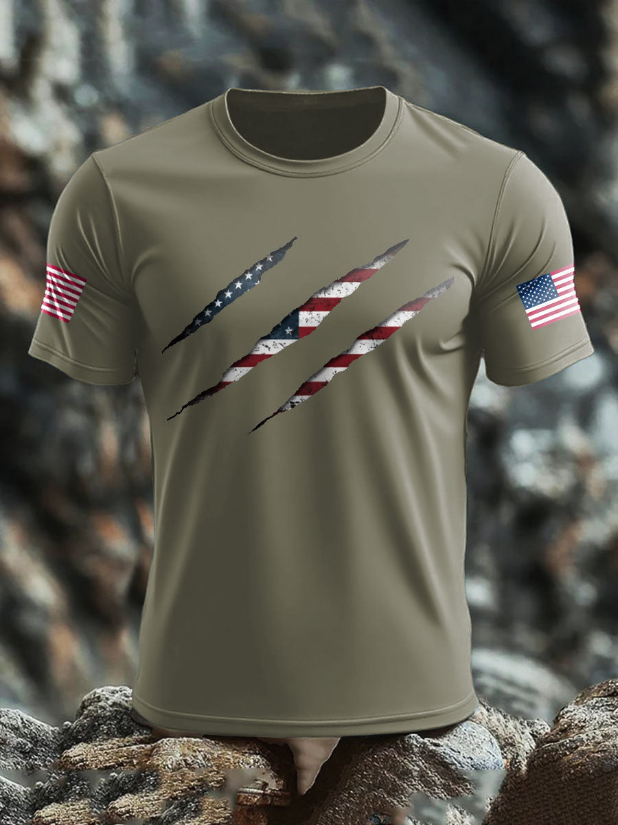 Men's American Flag Printed T-shirt gracestitchs