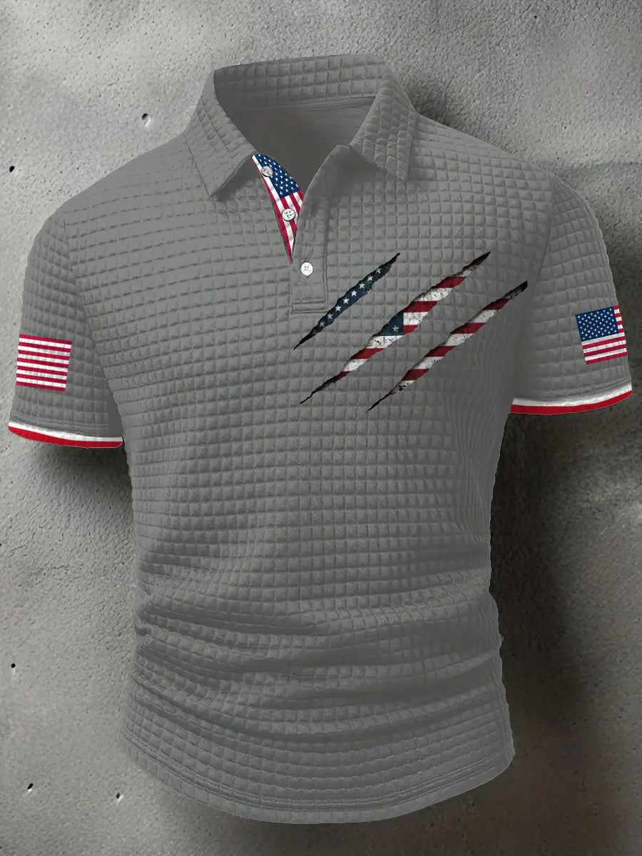 Men's American Flag Printed Casual Tops gracestitchs