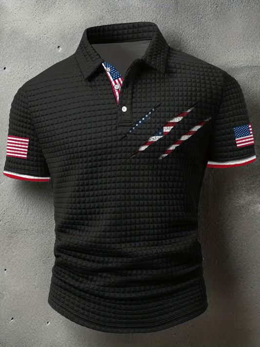 Men's American Flag Printed Casual Tops