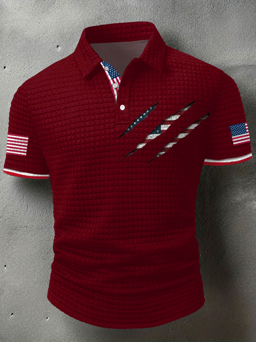 Men's American Flag Printed Casual Tops gracestitchs