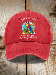 Unisex I'm Retired It's 5 O'clock Somewhere Parrot Print Hat gracestitchs
