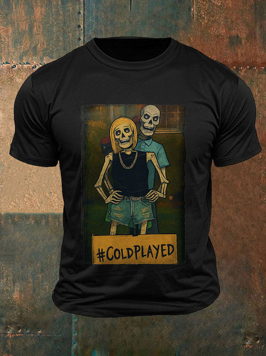 Men's Funny Halloween Kiss Cam Printed T-Shirt