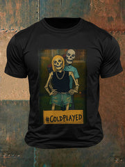Men's Funny Halloween Kiss Cam Printed T-Shirt gracestitchs