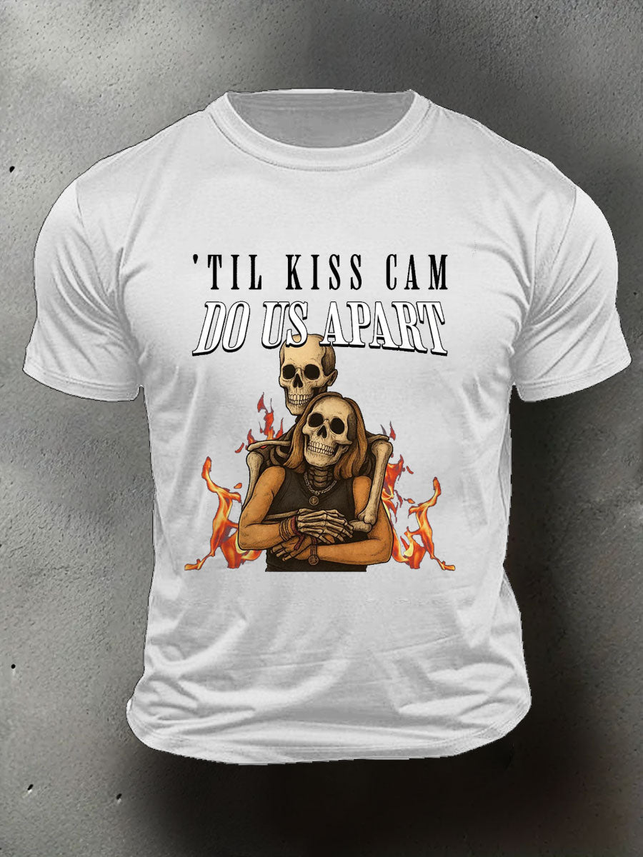 Men's Funny Halloween Kiss Cam Printed T-Shirt gracestitchs