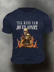 Men's Funny Halloween Kiss Cam Printed T-Shirt gracestitchs