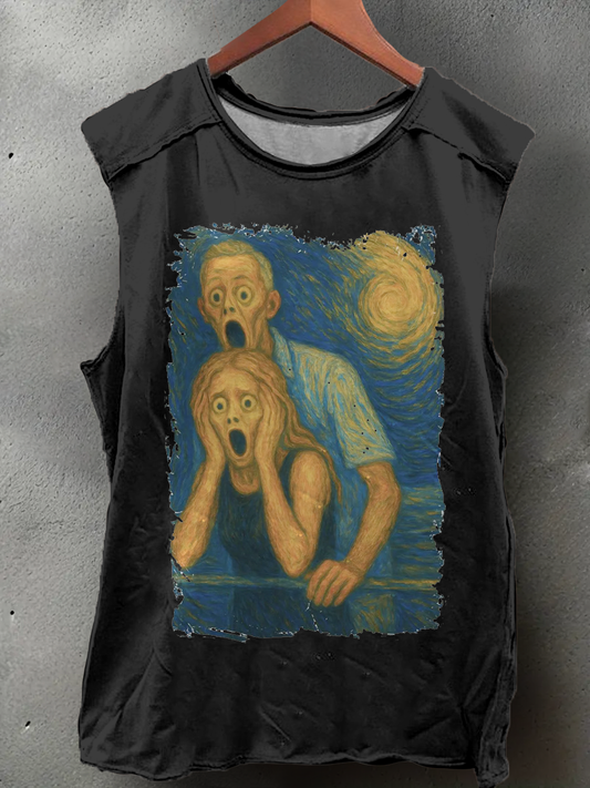 Men's Funny Halloween Kiss Cam Printed Tank Tops