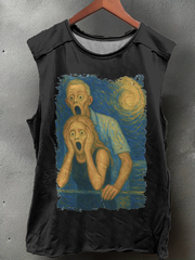 Men's Funny Halloween Kiss Cam Printed Tank Tops