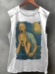 Men's Funny Halloween Kiss Cam Printed Tank Tops