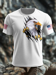 Men's American Flag Eagle Printed T-shirt